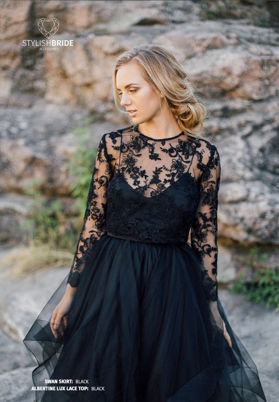 Black Lace Top Bridal Lace Top Bridesmaid Crop Top Evening Top Special  Occasion Top Lace Blouse Bridal Gothic Top Wedding Blouse Prom Top -   Canada