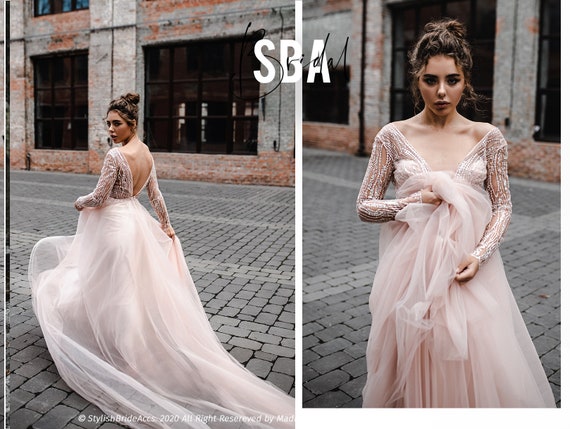 blush sparkle dress