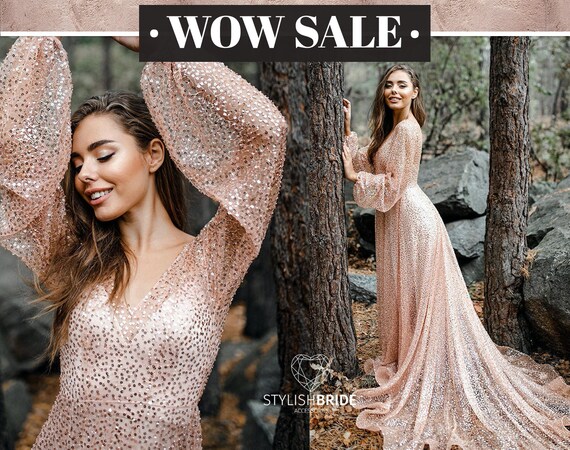 rose gold engagement dress