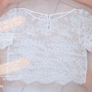 Boat Neck Cutout Belle Top, Lace Low Shoulders Crop Top, Engagement or Wedding simple lace crop top