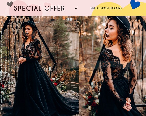 NEW Aster Black Boho Wedding Dress ...