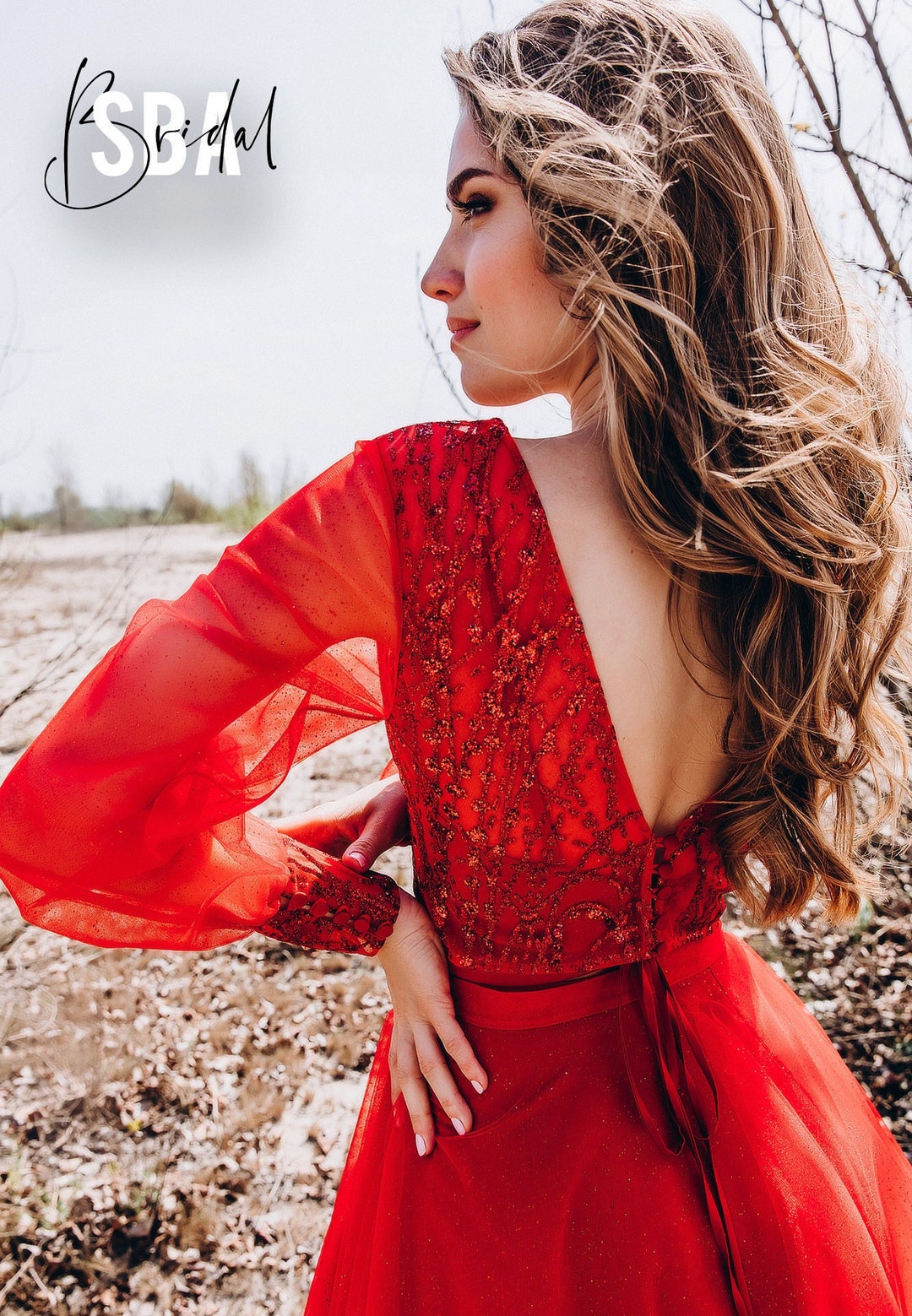 Red Glitter Top With V Neckline and Deep Open Back,red Bridal Blouse — free download