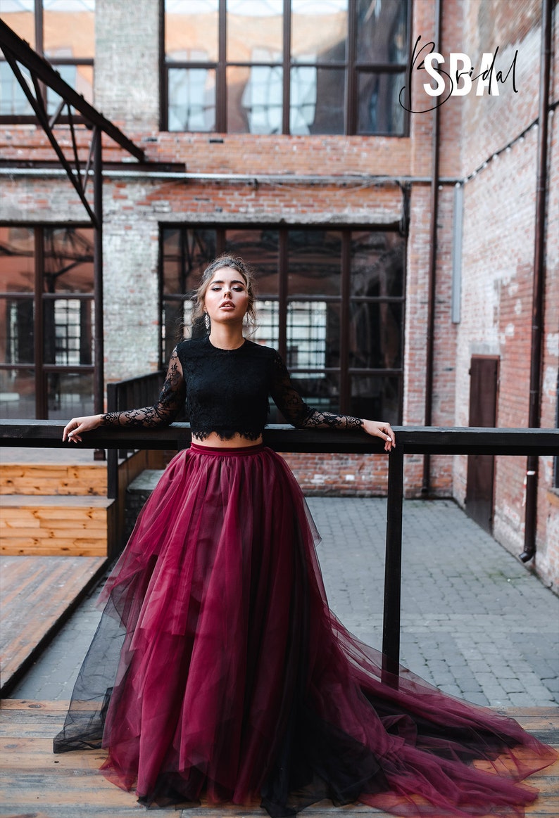 Black and Mulberry Magic Ombre Skirt and Sophia Boho Backless image 2