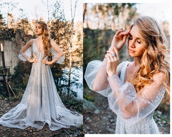 NEW! Ombre glitter wedding gown, trendy princess glitter bridal dress,  wedding, silver grey bridal dress with silk slip | Elsa dress