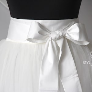 70 colors Silk Sash, Silk Satin Bow Tulle Skirt Matching 38 Colors of Silk Blush Pink Blue Green White Ivory Yellow Purple Lavender image 5