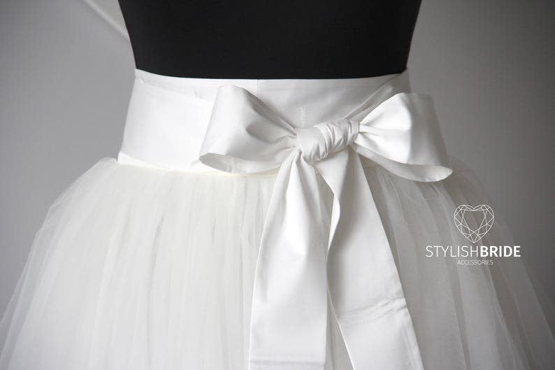 70 colors Silk Sash, Silk Satin Bow Tulle Skirt Matching 38 Colors of Silk Blush Pink Blue Green White Ivory Yellow Purple Lavender image 5