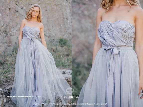 grey engagement dress