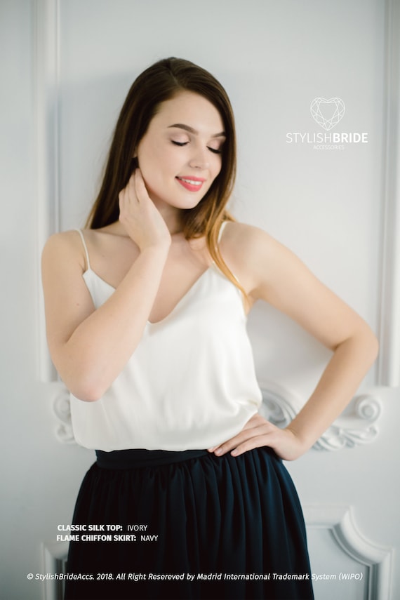 ivory chiffon tank top