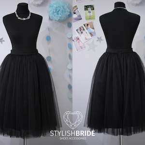 Schwarzer Lässiger Frauen Tutu Rock Schwarzer Tüllrock Braut Frauen Rock Party Rock Steampunk Rock Gothic Rock Plus Size Rock l Fay Rock