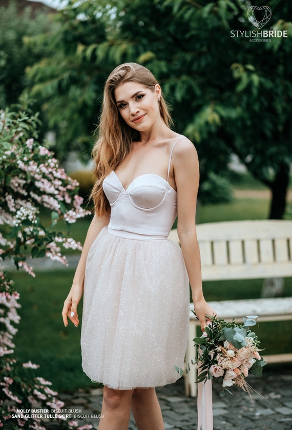 Satin top glitter skirt