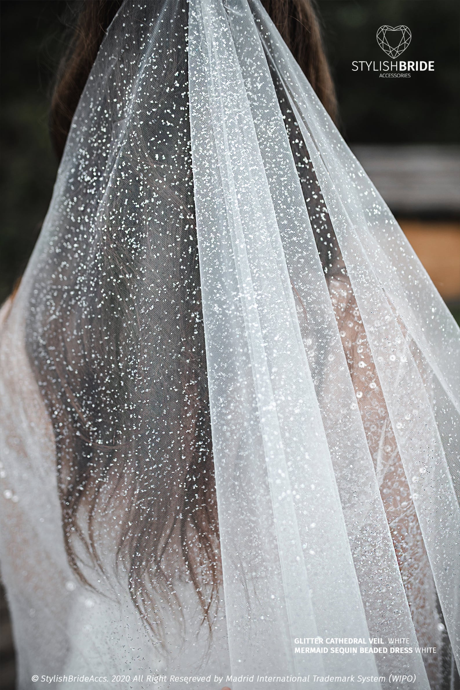 Amazing Glitter Cathedral Bridal Veil Long Sparkle Princess Etsy
