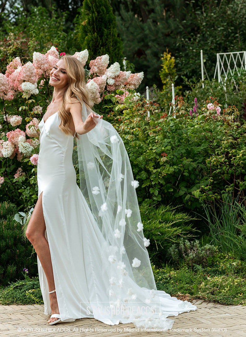 Elegance: Hi-Quality Bridal Silk Satin Slip Dress with Deep V Open Back and Train, Ivory Slip Wedding Dress by Stylishbrideaccs image 9