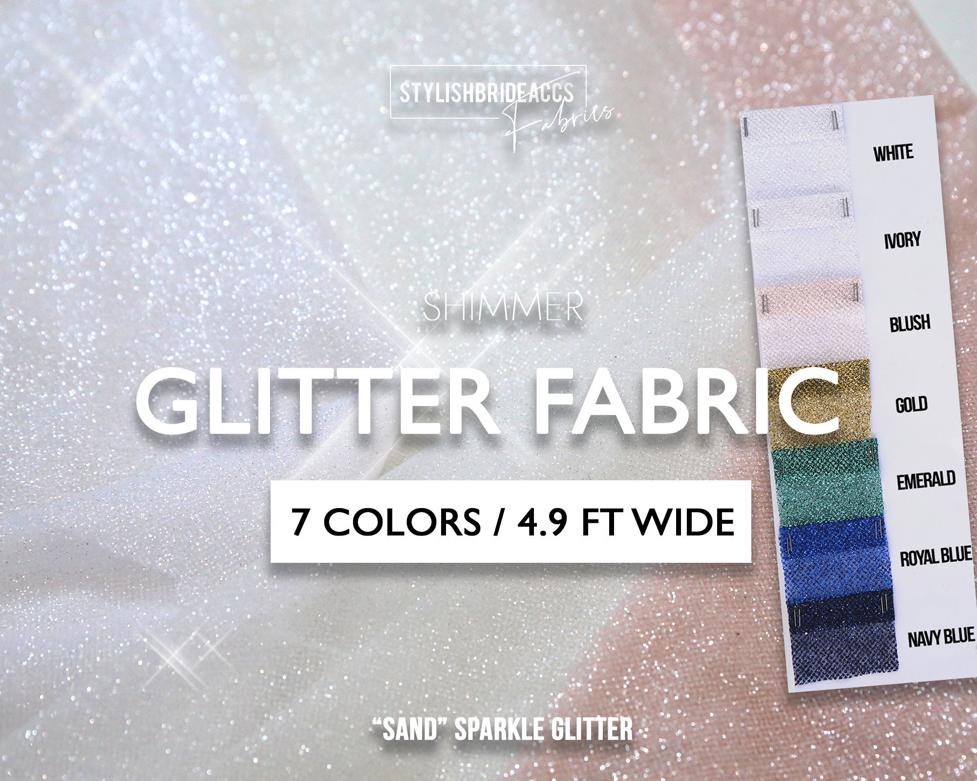 Shimmer Sparkle Glitter Fabric by the Yard Sand Glitter Etsy
