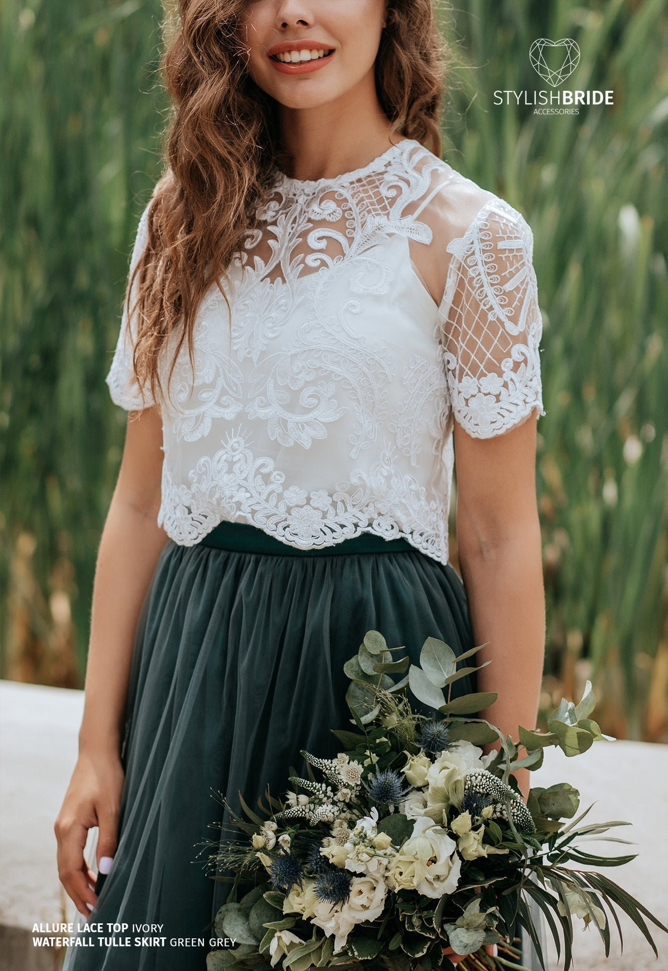 Allure Buttoned Back Bridesmaids Lace 