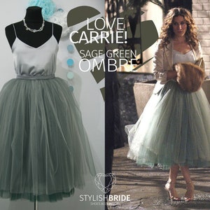 Storm Ombré Skirt Leaf Green 7 Layers Super Puff exclusive handmade layers, Prom Dress Tulle Skirt, Tulle Skirt Christmas image 1