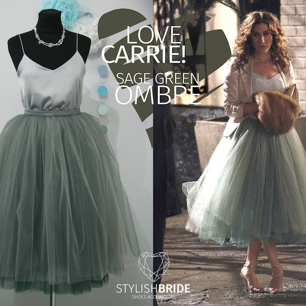 Storm Ombré Skirt Leaf Green 7 Layers Super Puff exclusive handmade layers, Prom Dress Tulle Skirt, Tulle Skirt Christmas