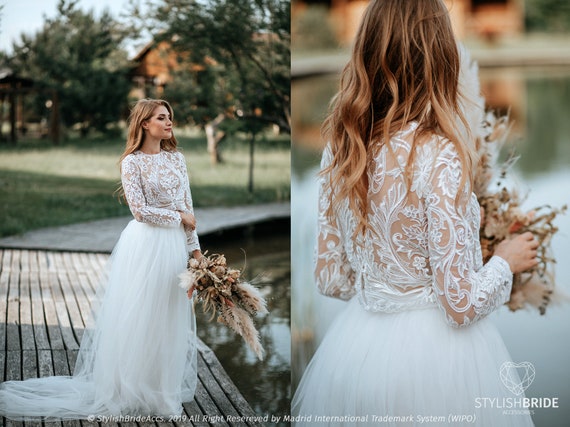 bridal separates lace top