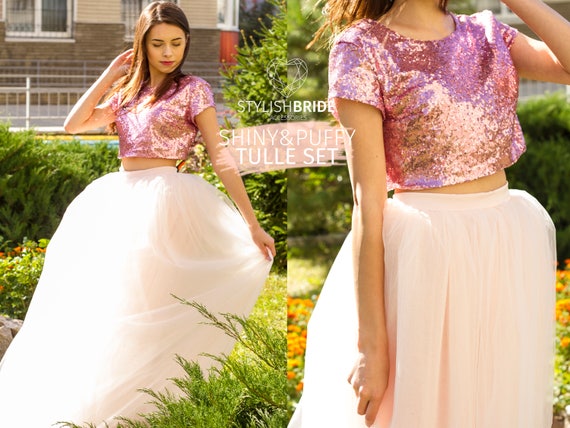 Lush Tulle Separates: Sequin Top and Tulle Skirt for - Etsy