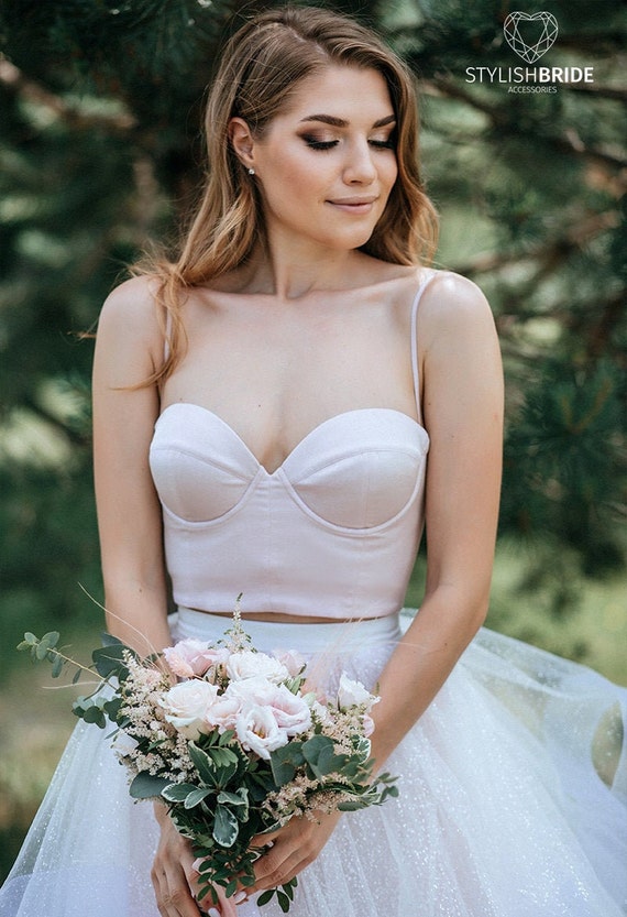 Molly Bustier With Cups, Silk Satin Bridal Corset, Wedding Bustier Top  Sweetheart Shape With Removable Thin Straps -  Canada