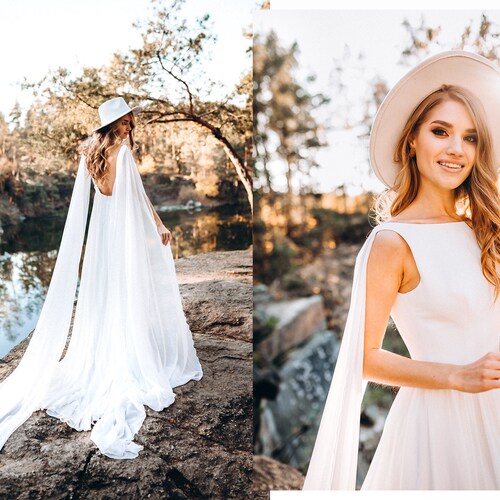 chiffon dress with train