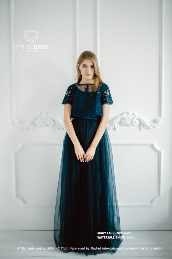 navy blue engagement dress