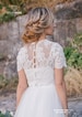 Belle Buttoned back Wedding Lace Crop Top,  White or Ivory Lace Crop Top Tops, Engagement lace top plus size 