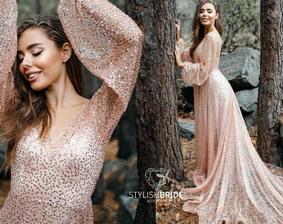 Second Take Sequin Maxi Dress - Rose Gold