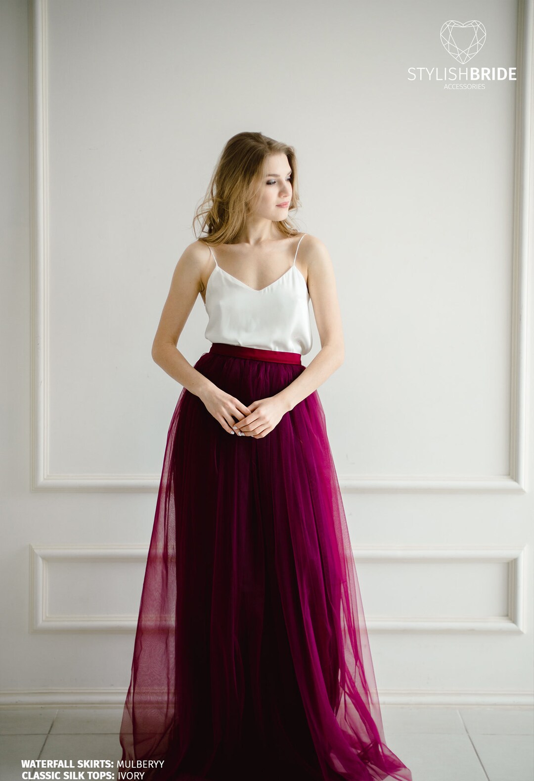 Mulberry Bridesmaids Dress With Silk Classic Cami Top