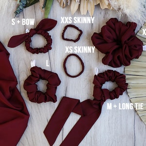Premium Quality Handmade Silk Satin Scrunchies Set, Silk Skinny Scrunchies, Gift for Her, Gift for Friend, Silk Satin Hair Tie
