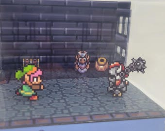 Legend of Zelda: A Link to the Past Retro Video Game Diorama Display Cube