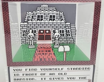 Cubo de exibição de diorama de videogame retrô não convidado