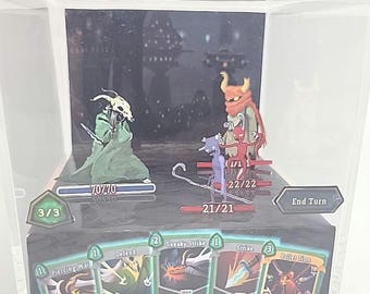 Cubo de exhibición de dioramas de videojuegos retro silenciosos Slay the Spire