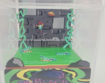 Den svarta kitteln retro videospelsdiorama-displaykub