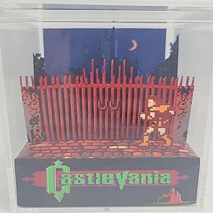 Castlevania Retro Video Game Diorama Display Cube