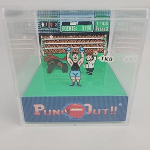 Mike Tyson&#39;s Punch Out Retro Video Game Diorama Display Cube