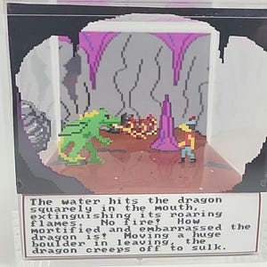 King&#39;s Quest 1 Quest for the Crown Retro Video Game Diorama Display Cube