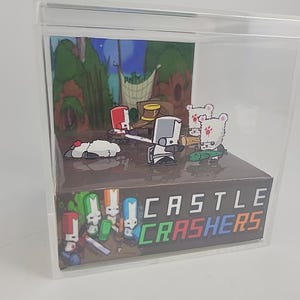 Castle Crashers Retro Video Game Diorama Display Cube