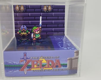 Legend of Zelda: A Link to the Past Retro Video Game Diorama Display Cube