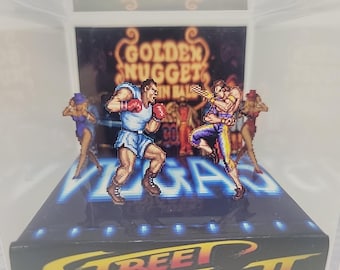 Cubo de diorama del videojuego retro Street Fighter II