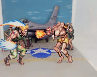 Cubo de exhibición de dioramas del videojuego retro Street Fighter II