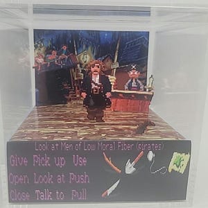Monkey Island 2: LeChuck&#39;s Revenge Retro Video Game Diorama Display Cube