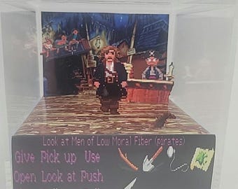 Cubo de exhibición de dioramas de videojuegos retro Monkey Island 2: LeChuck's Revenge