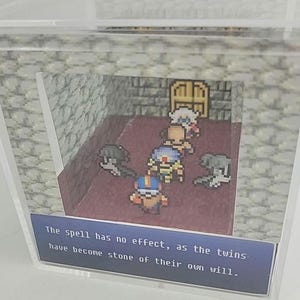 Final Fantasy 4 Retro Video Game Diorama Display Cube