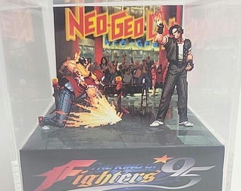 Cubo de exhibición de dioramas de videojuegos retro King of Fighters 95