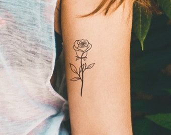 floral temporary tattoo / rose tattoo fake / Vintage Hipster Tattoo / girly floral tattoo / feminine temporary tattoo / tattoo girlfriend