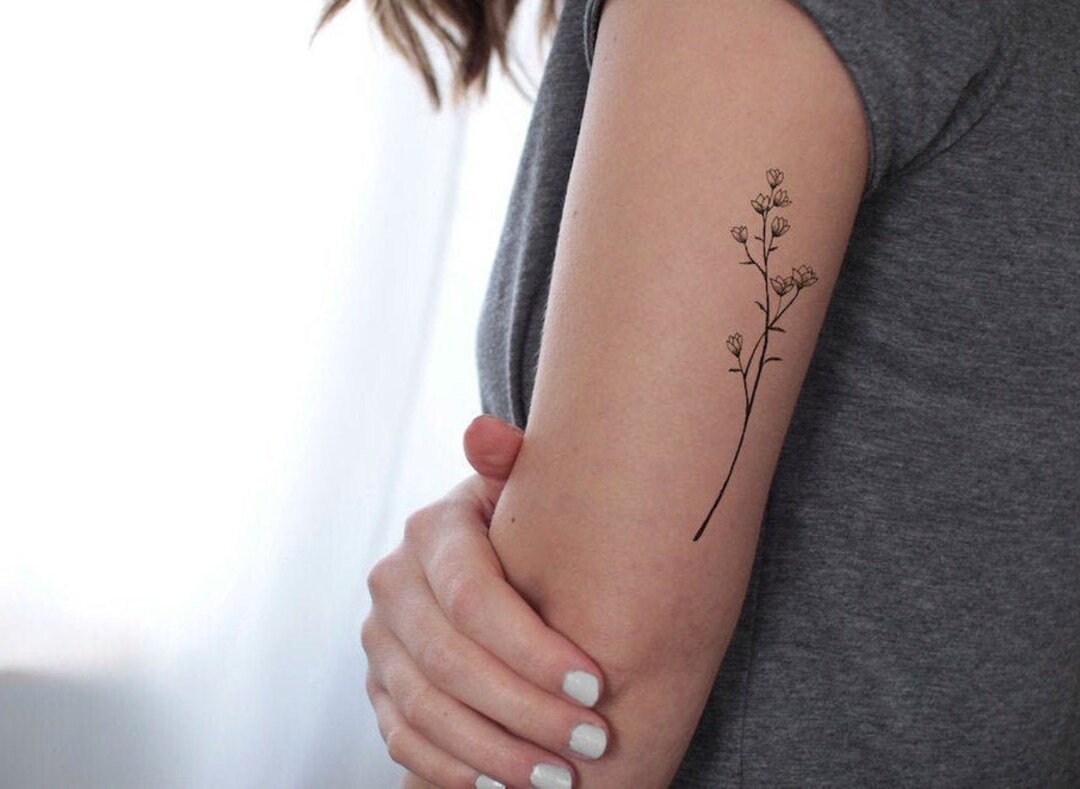 Floral Temporary Tattoo / Fake Tattoo / Vintage Hipster Tattoo