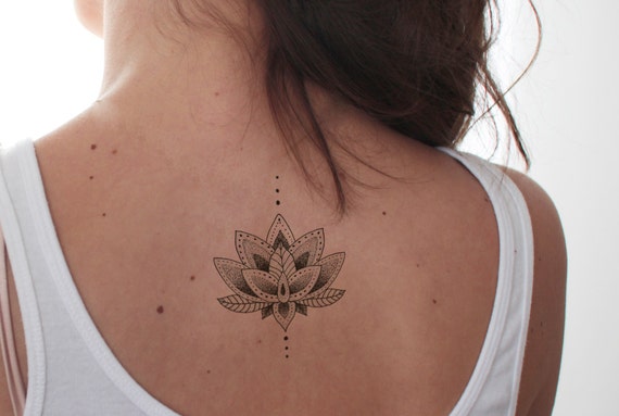 Tatouage Lotus Faux Tatouage Temporaire Féminin Tatouage Tatouage Fleurs Bohème Vintage Tatouage Fawaz Intl Festival De Tatouage Tatouage Mandala