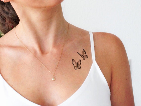 Buy Dancing Butterflies Tattoo  Butterfly Fake Tattoo  Summer Online in  India  Etsy
