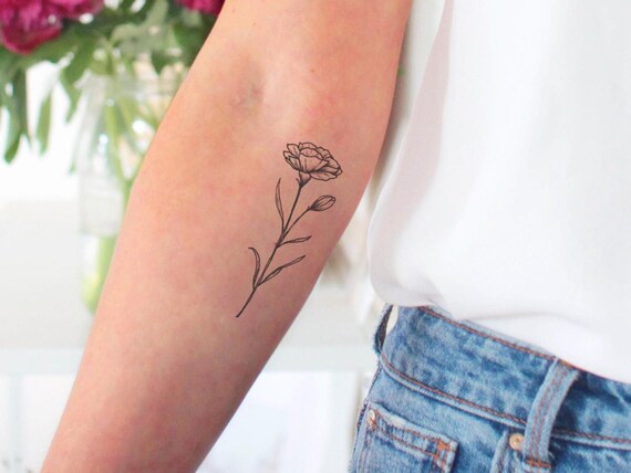 Floral Temporary Tattoo Fake Tattoo Vintage Hipster Tattoo Etsy
