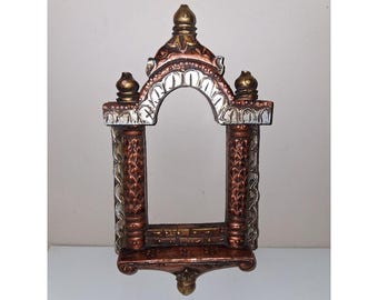 Vintage Hand Painted Ornate Wood Wall Shelf Architectural Decor 14"